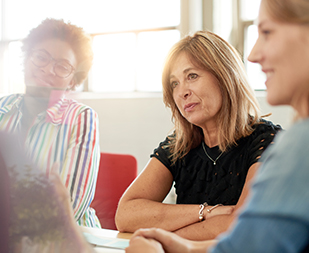 Woman at support group